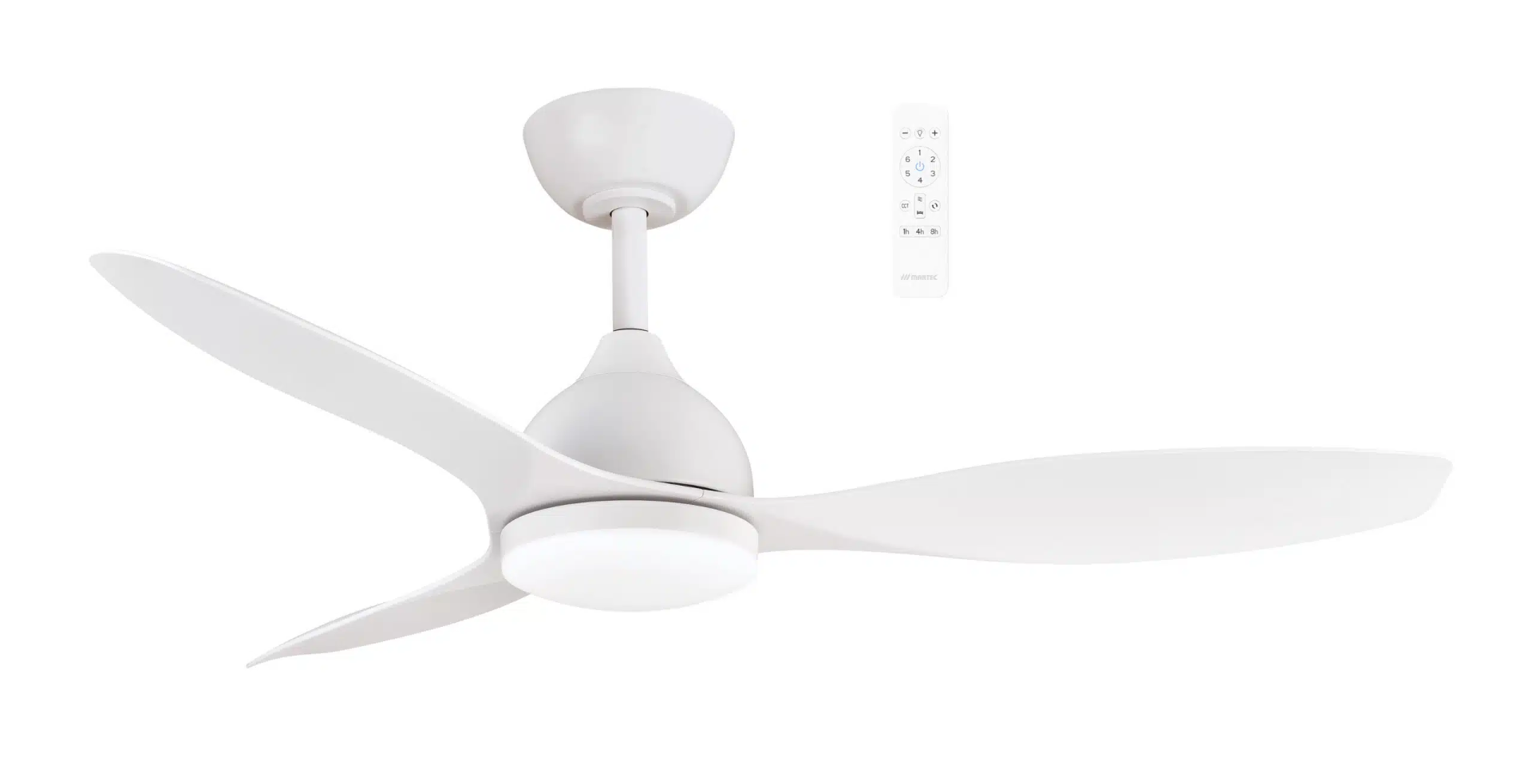 Elite DC 52" Smart WIFI Ceiling Fan with Dimmable CCT LED Light Matt White MEDC1333W