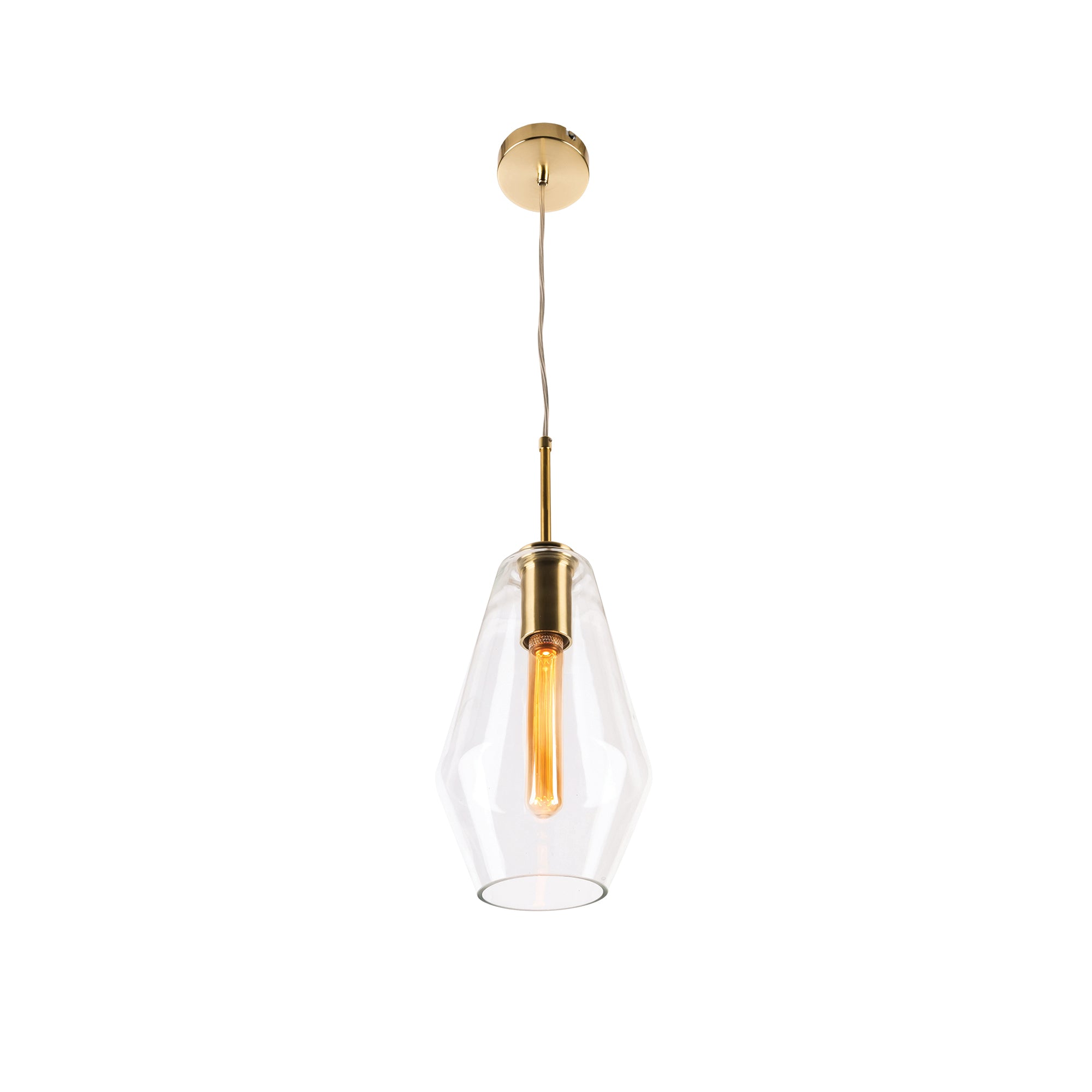 Melba 1Lt Long Pendant Brushed Brass-MP7131L