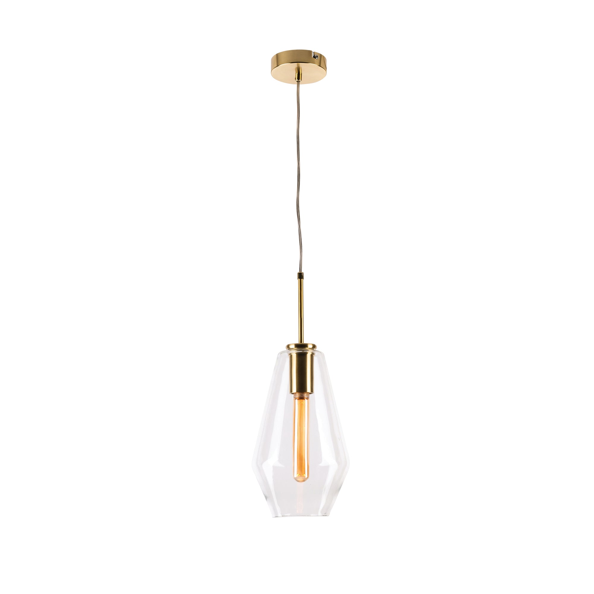 Melba 1Lt Long Pendant Brushed Brass-MP7131L
