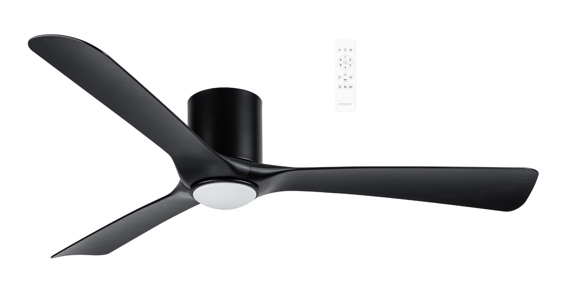 Fresno DC Close to Ceiling 52" Hugger Smart WIFI Ceiling Fan with Dimmable CCT LED Light In Black MFDC1333M