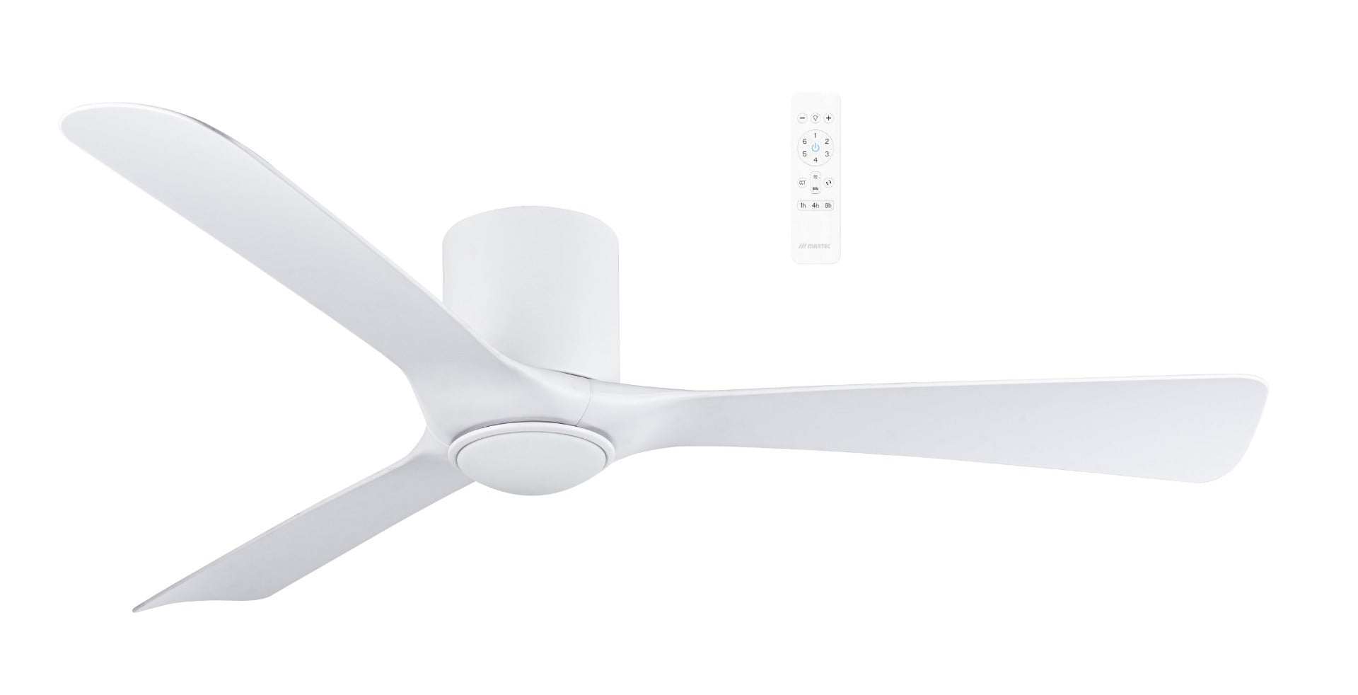 Fresno Close to Ceiling 52" Hugger Smart WIFI Ceiling Fan with Dimmable CCT LED Light Matt White MFDC1333W