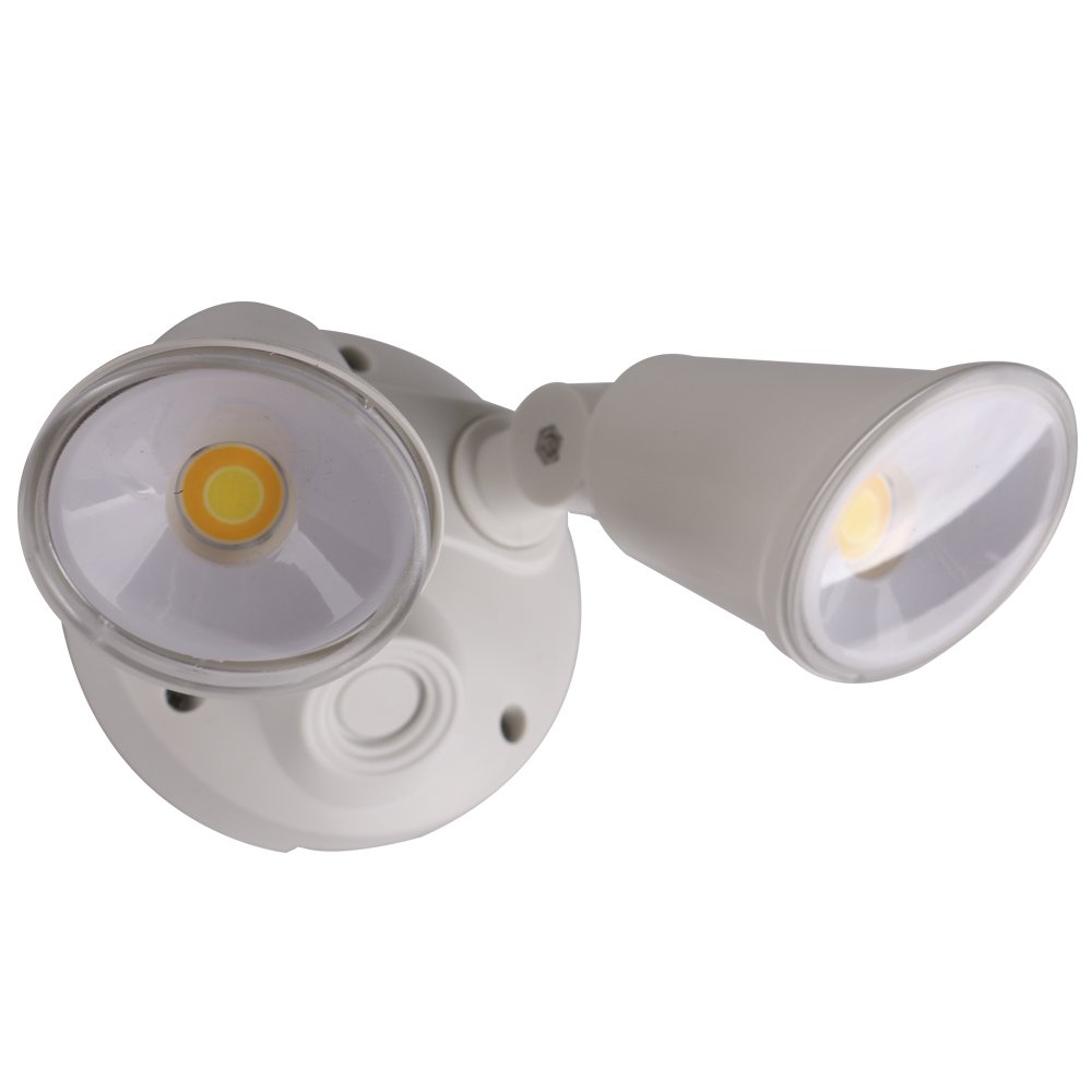 Defender Double Spot LED Outdoor Flood Light 2 x 10w Tricolour White - MLXD3452W