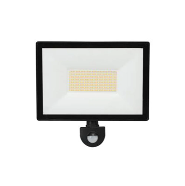 Opal LED Outdoor Flood Light with Flex & Plug 50w Tricolour Sensor Black - MLXO34550MS