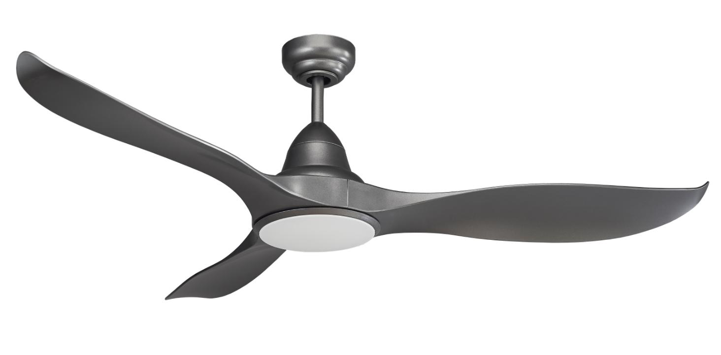 Wave DC Ceiling Fan with LED Light & Remote - Satin Titanium 52" - MWF1333TSR