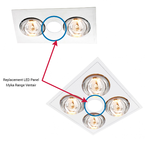 Ventair MYKA GLOBE - For Use With Myka 3 In 1 Bathroom Unit