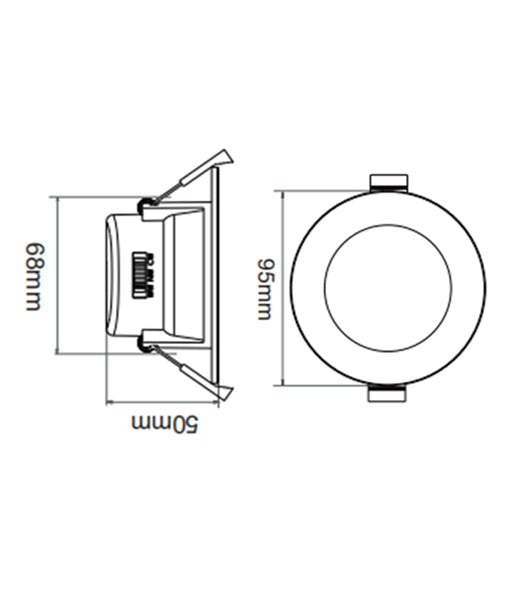 NOVADLUX02 LED Downlight CCT Fixed Recessed Dimmable w/ Clip Changeable Faceplate