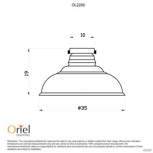 TOLEDO CLEAR GLASS SHADE w/ GALLERY - OL2250CL