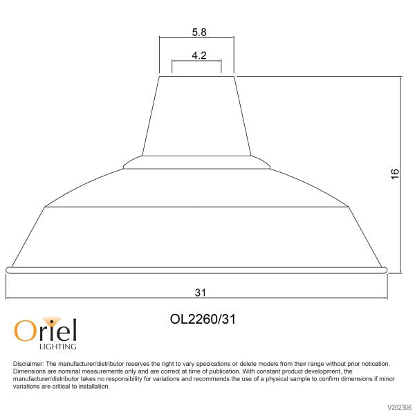 WAREHOUSER.31 METAL SHADE BLACK OL2260/31BK