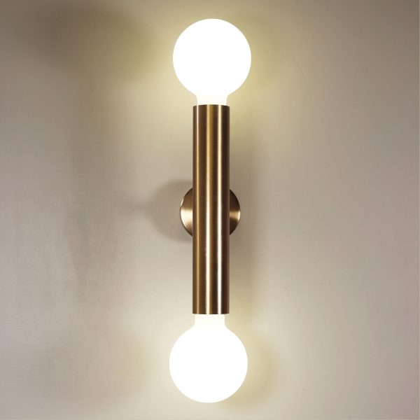 TOLI TWIN WALL LIGHT SATIN BRASS OL54402SB