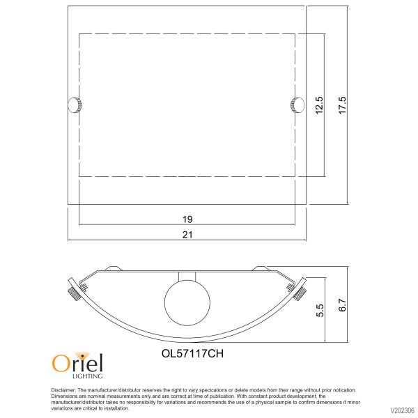 DUO.2 Simple Wall Mounted Light Frost Glass - OL57117CH