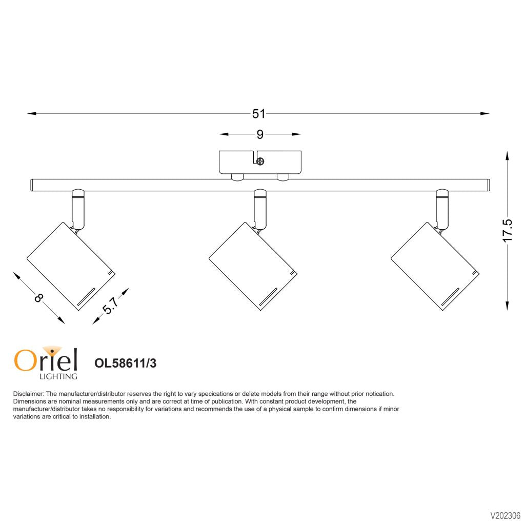 BARIL 3 LIGHT GU10 SPOT MATT WHITE - OL58611/3WH