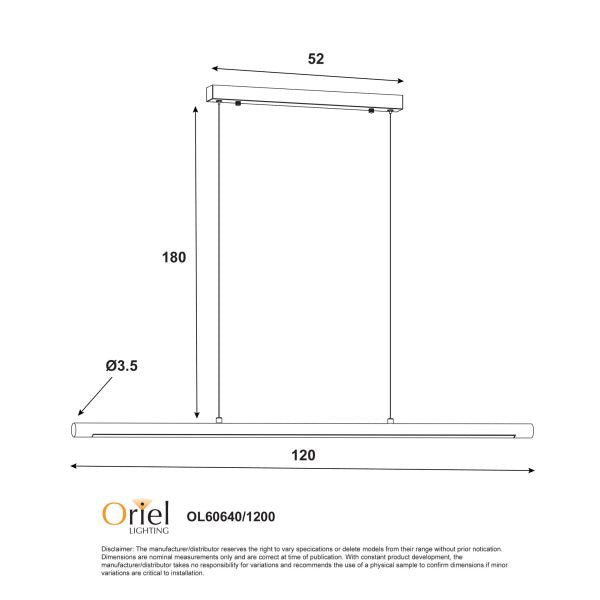 CABER LINEAR LED PENDANT ASH WOOD OL60640/1200