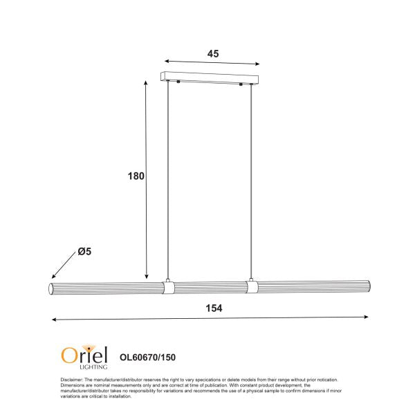MAXWELL.150 LED PENDANT BRONZE/CLEAR OL60670/150BZ