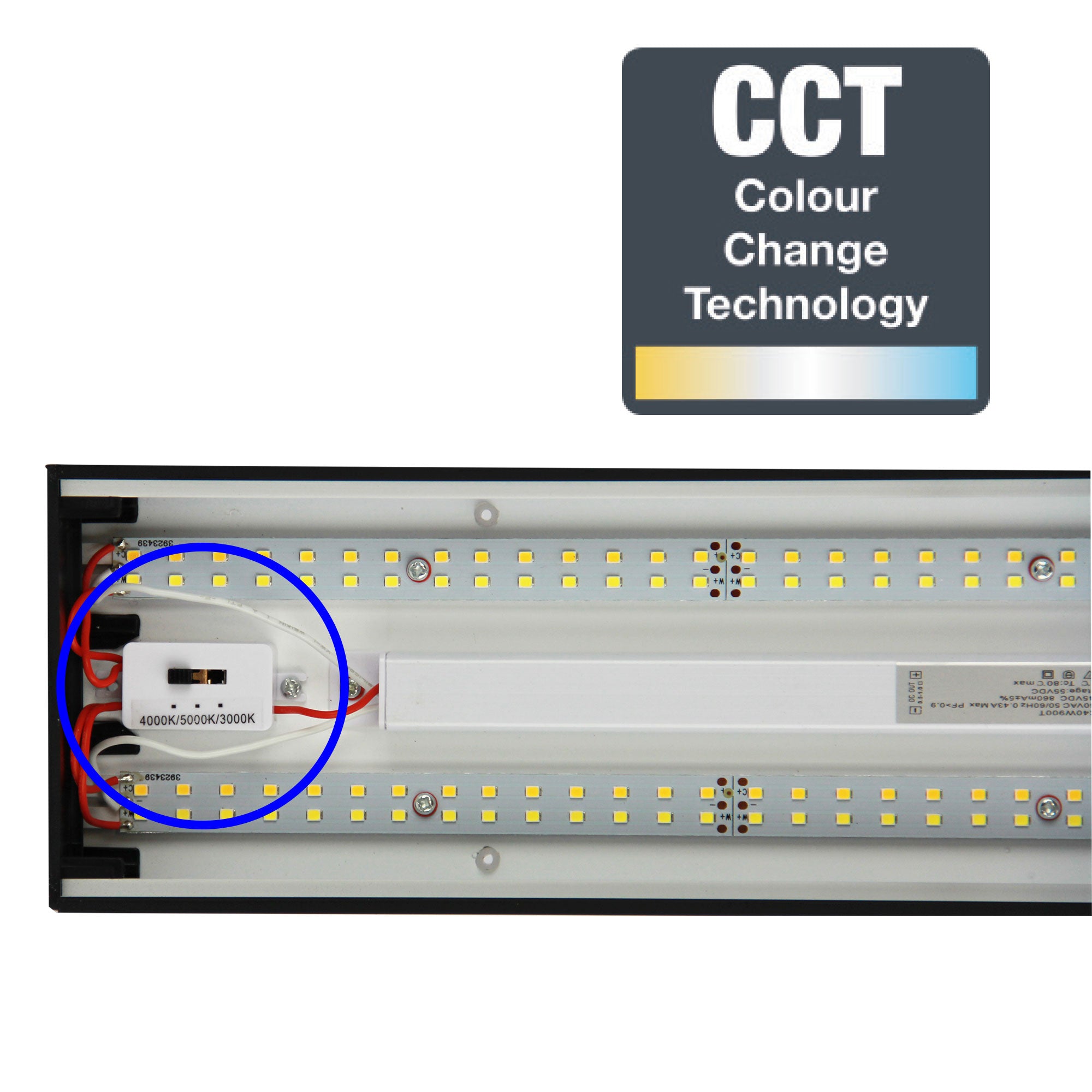 VANA.LED CCT BLACK 1500 50w SURFACE MOUNTED - OL60778/1500BK