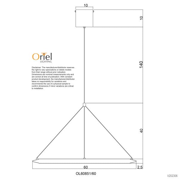 SATURN.60 CCT 24W LED PENDANT WHITE - OL60851/60WH