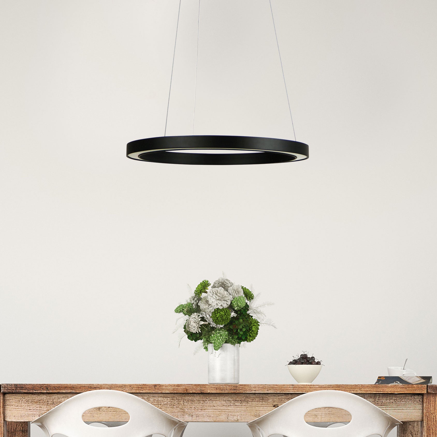 NEBULA 40CM LED RING PENDANT BLACK - OL60914/40BK