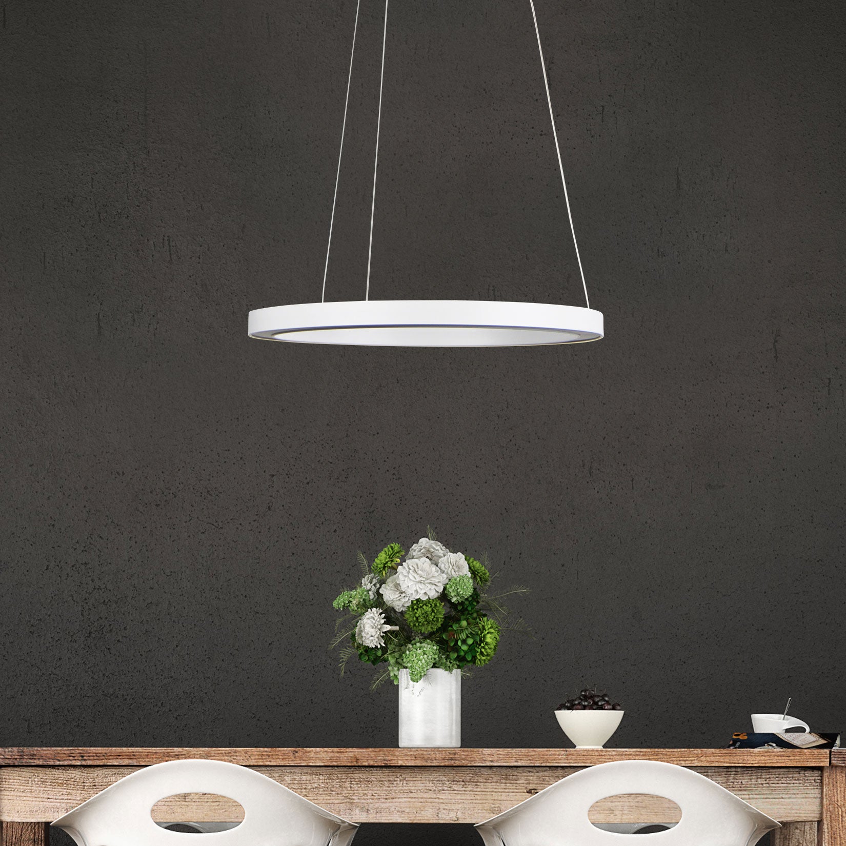 NEBULA 40CM LED RING PENDANT WHITE - OL60914/40WH