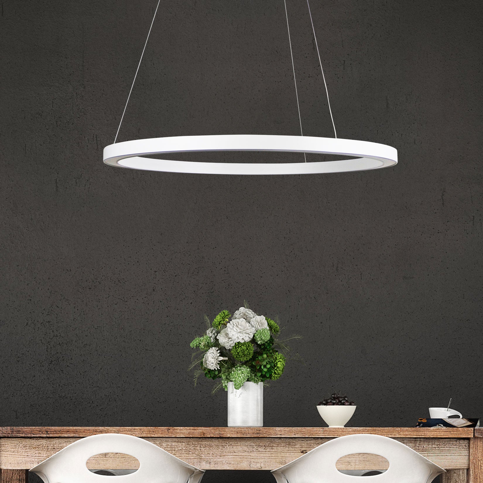 NEBULA 60CM LED RING PENDANT WHITE - OL60914/60WH