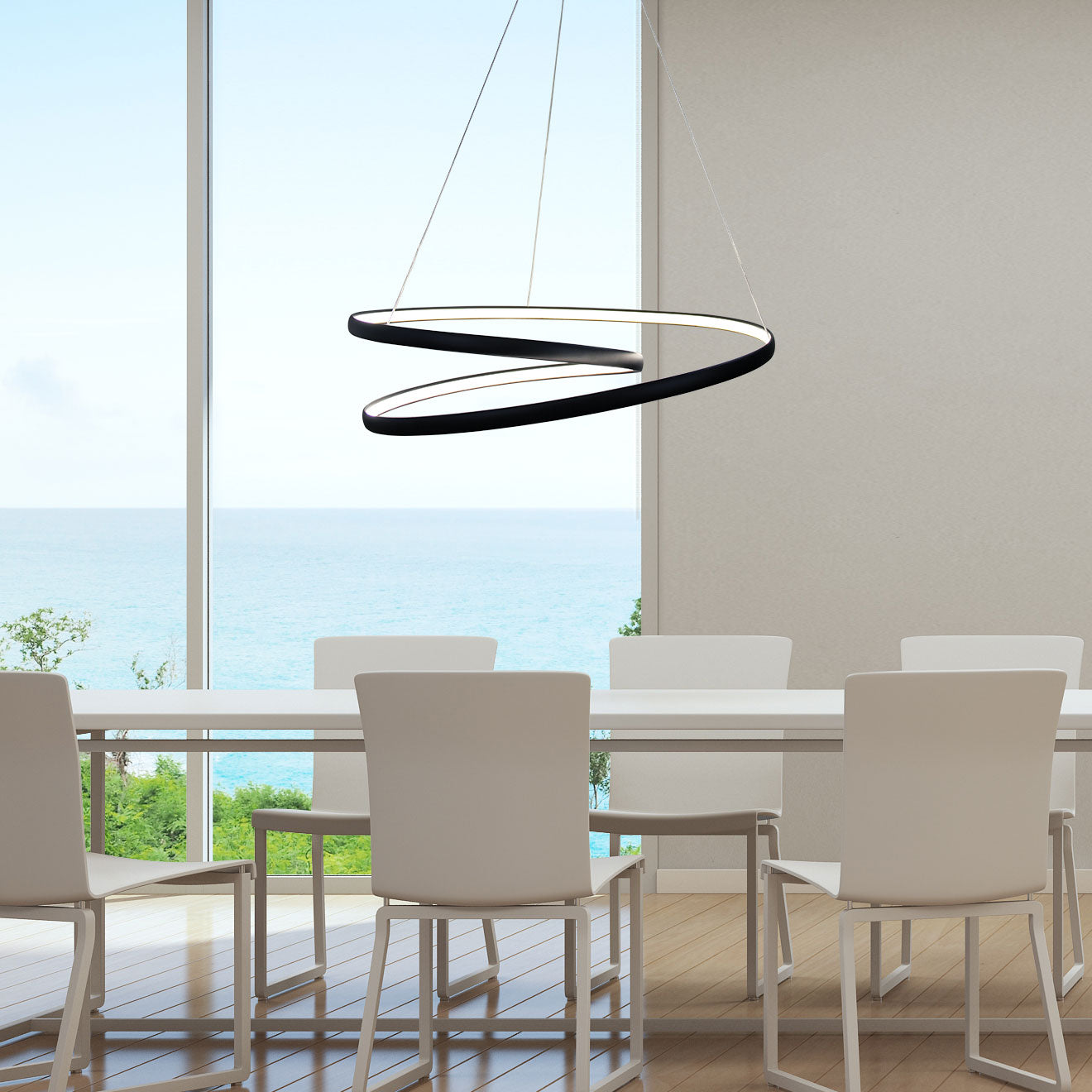 INFINITY LED SPIRAL PENDANT BLACK - OL60954/80BK