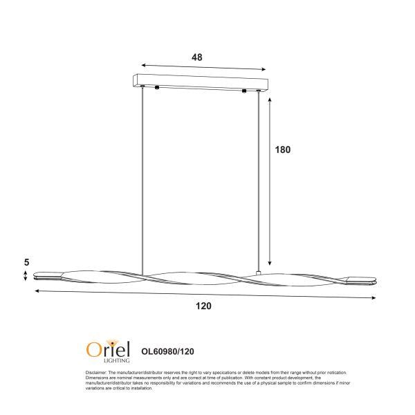AEON.120 CTS LED PENDANT BLACK OL60980/120BK
