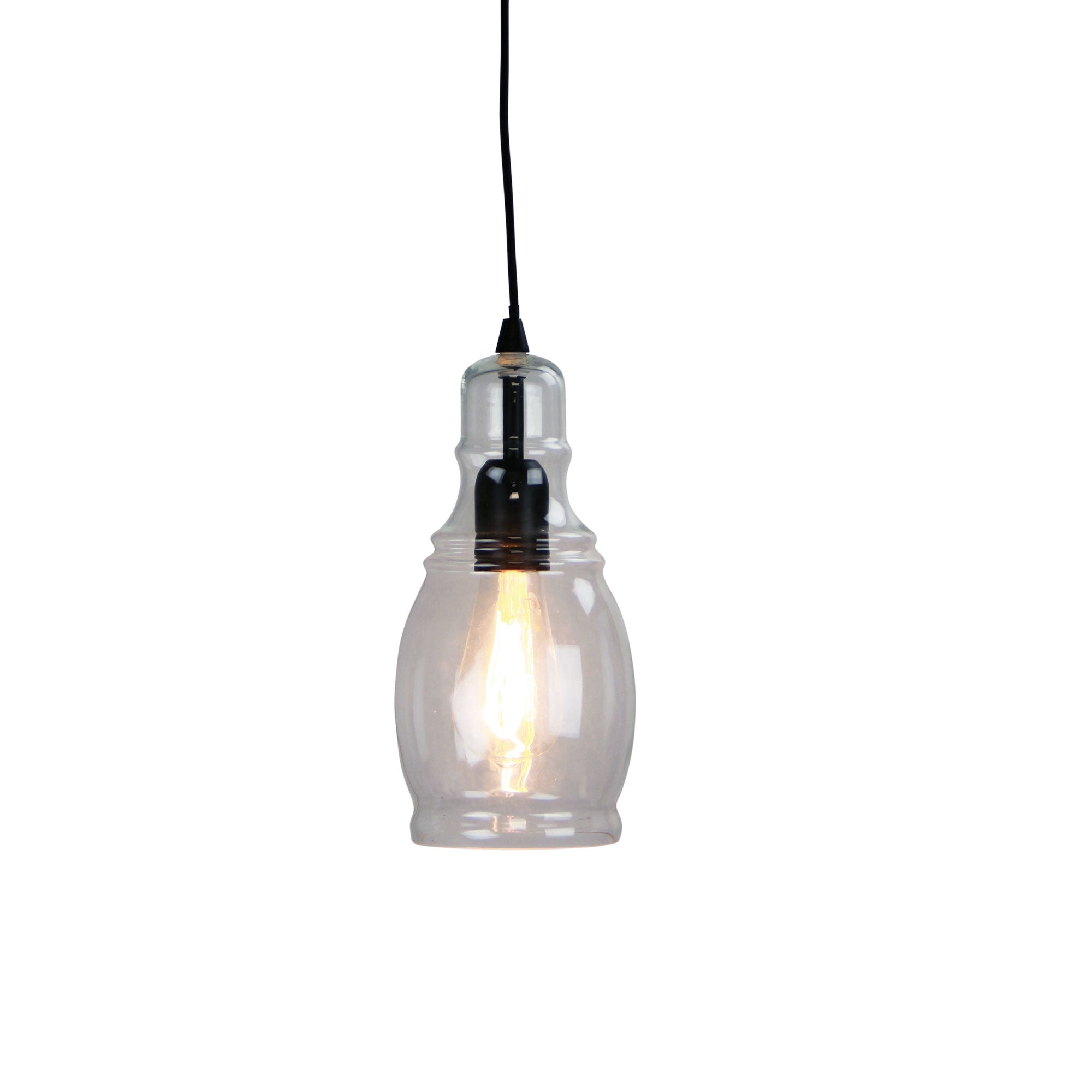 AUBURN.1 Clear Glass Single Pendant - OL63611BK