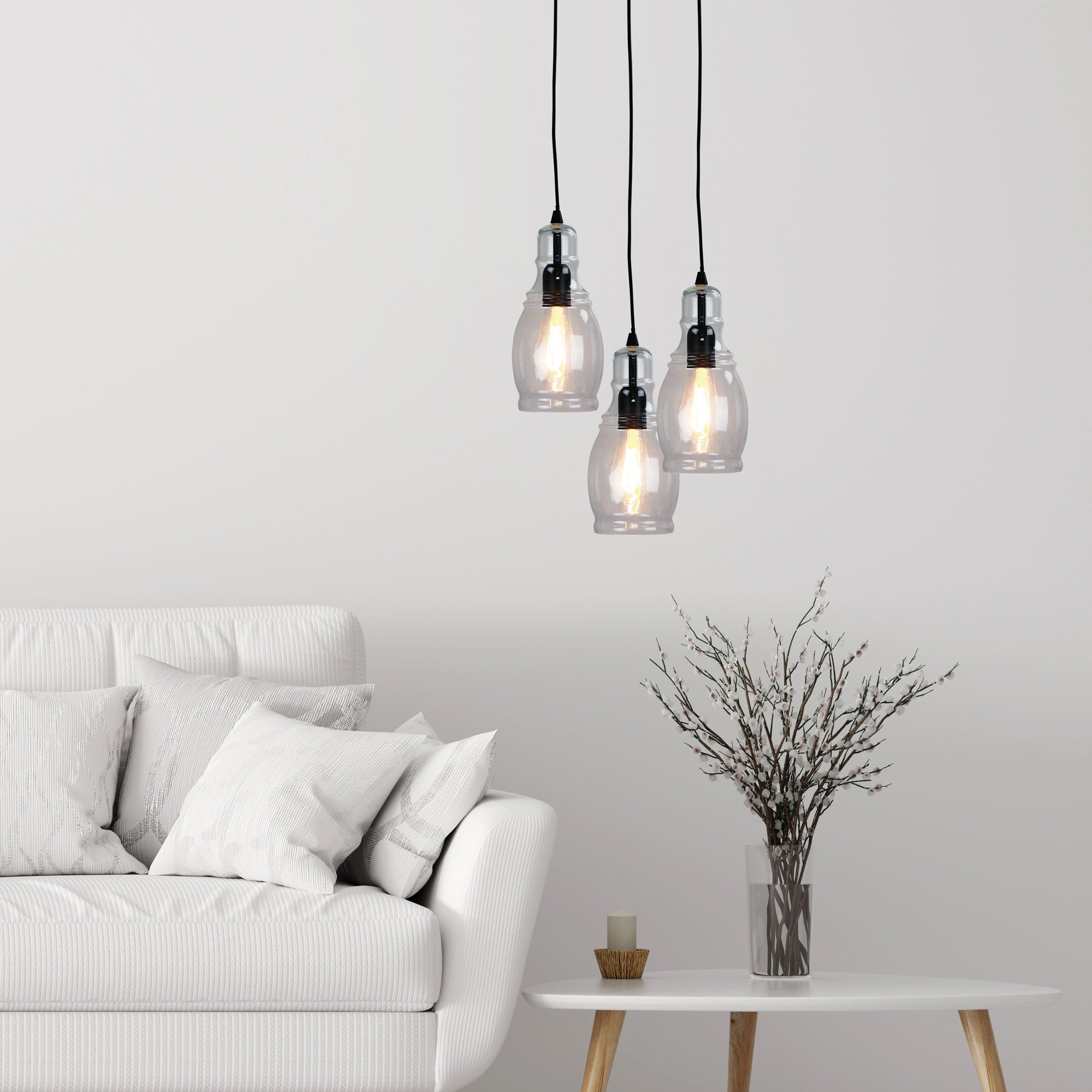 AUBURN.1 Clear Glass Single Pendant - OL63611BK