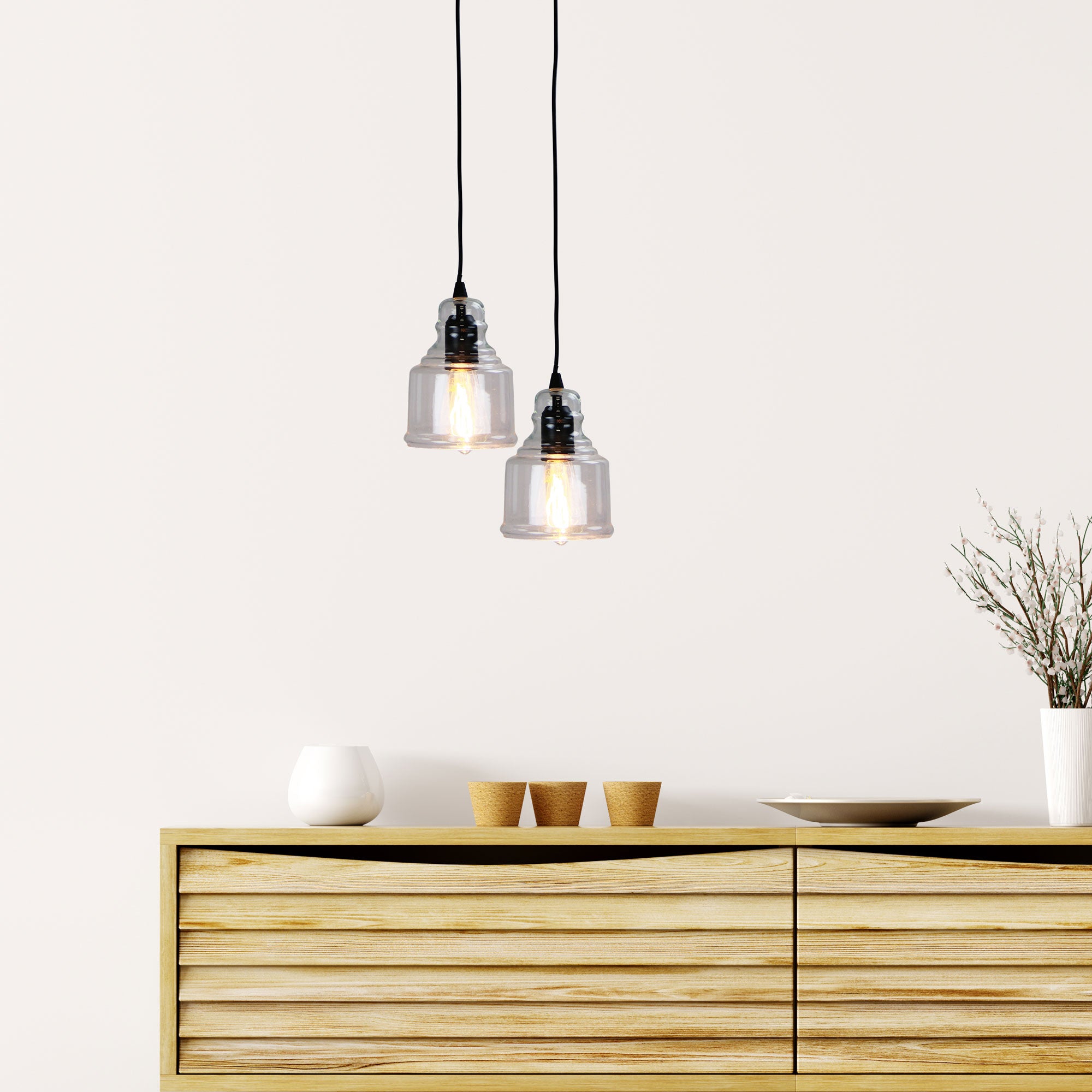 AUBURN.2 Clear Glass Single Pendant - OL63612BK