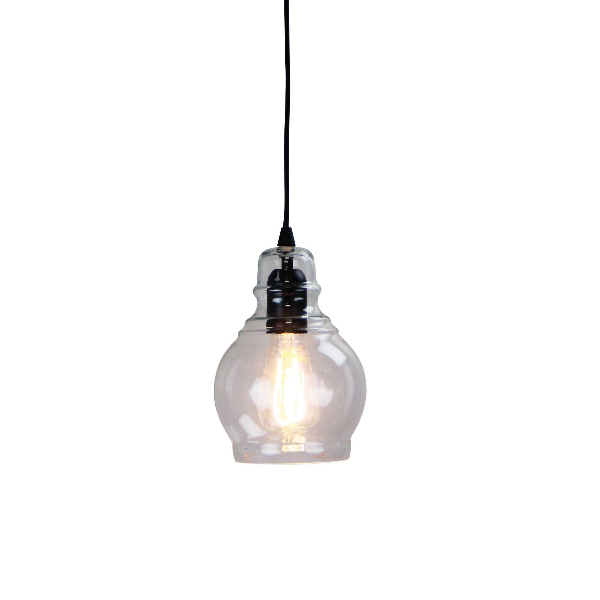 AUBURN.3 Clear Glass Single Pendant - OL63613BK