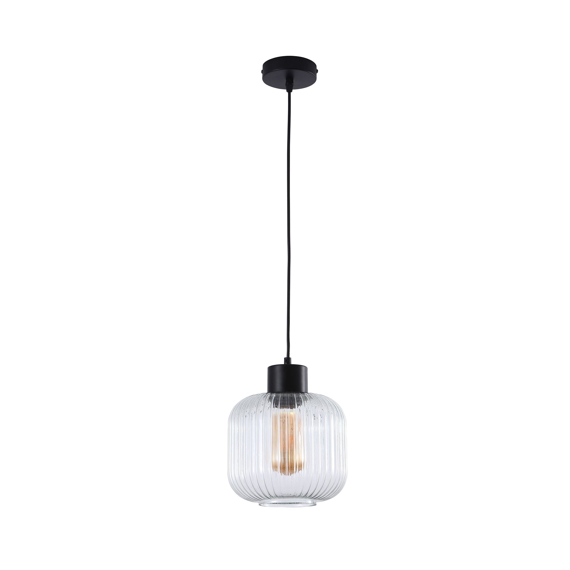 MILLER.200 SINGLE PENDANT CLEAR/BLACK - OL63705/20CL