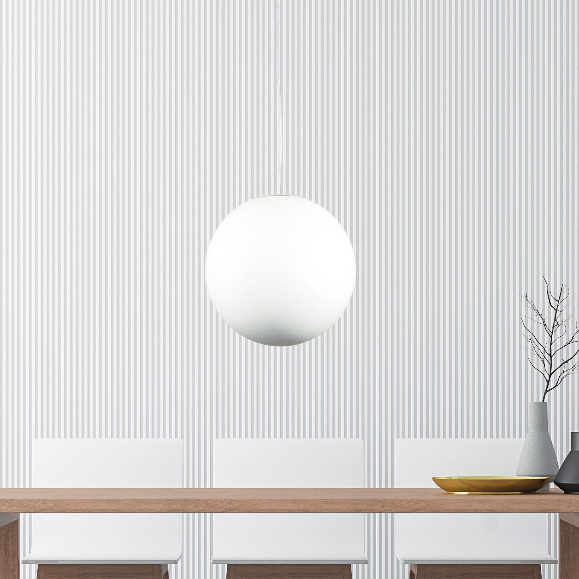 White Acrylic Sphere Pendant