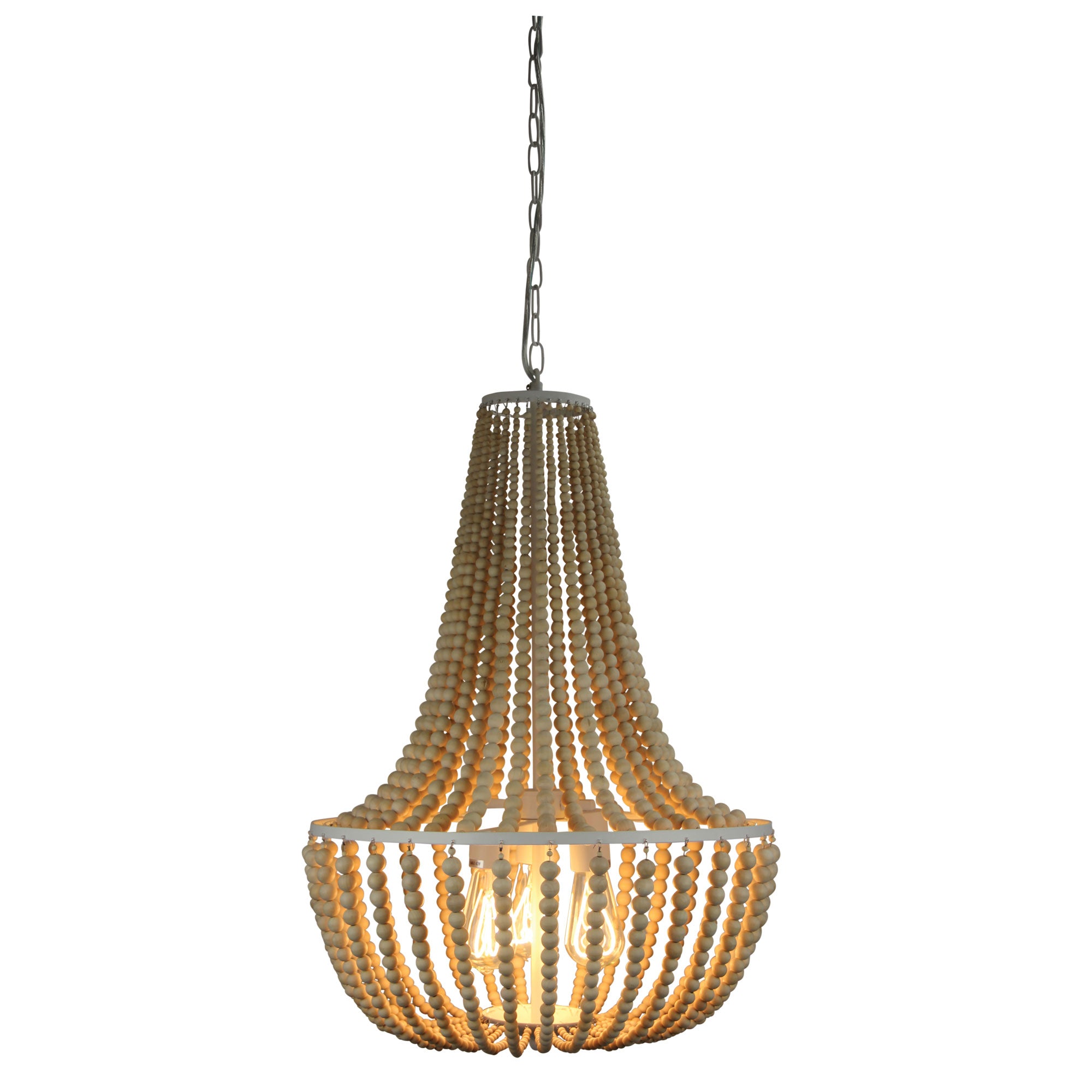CASCARA 3LT 500mm BEAD PENDANT NATURAL - OL64355/3NAT