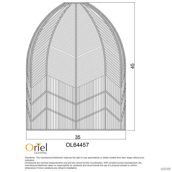 SERANG 35CM RATTAN SHADE ONLY WHITE OL64457WH
