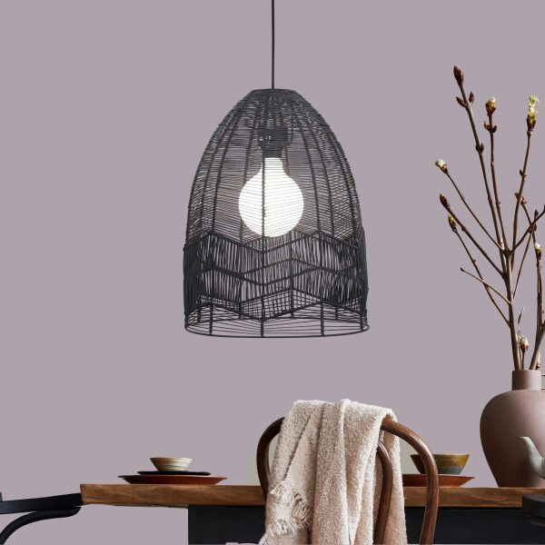 SERANG 35CM RATTAN SHADE ONLY BLACK OL64457BK