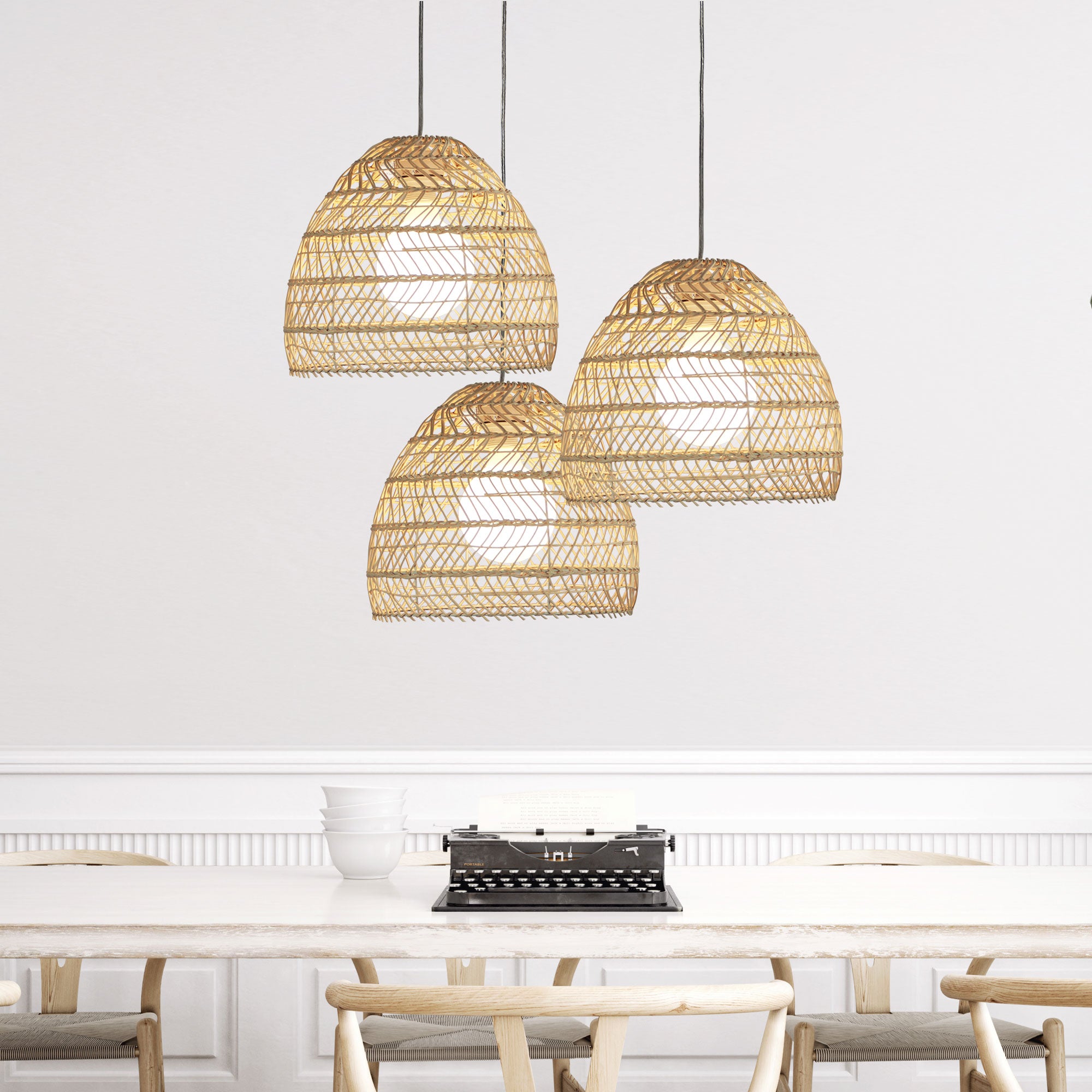 METTE.35 NATURAL RATTAN SHADE E27 - OL64469/35
