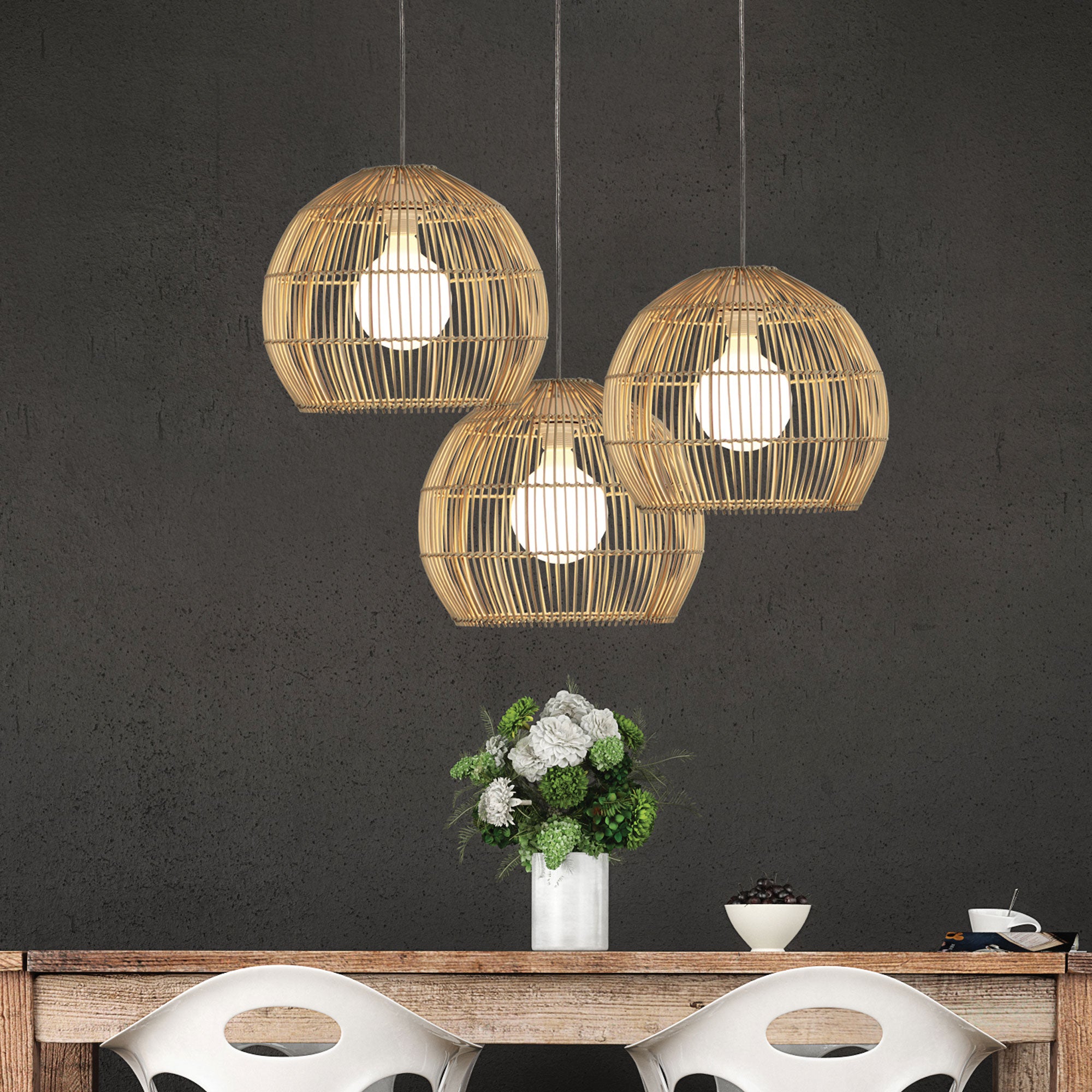 BATU.36 NATURAL RATTAN SHADE E27 - OL64479/36
