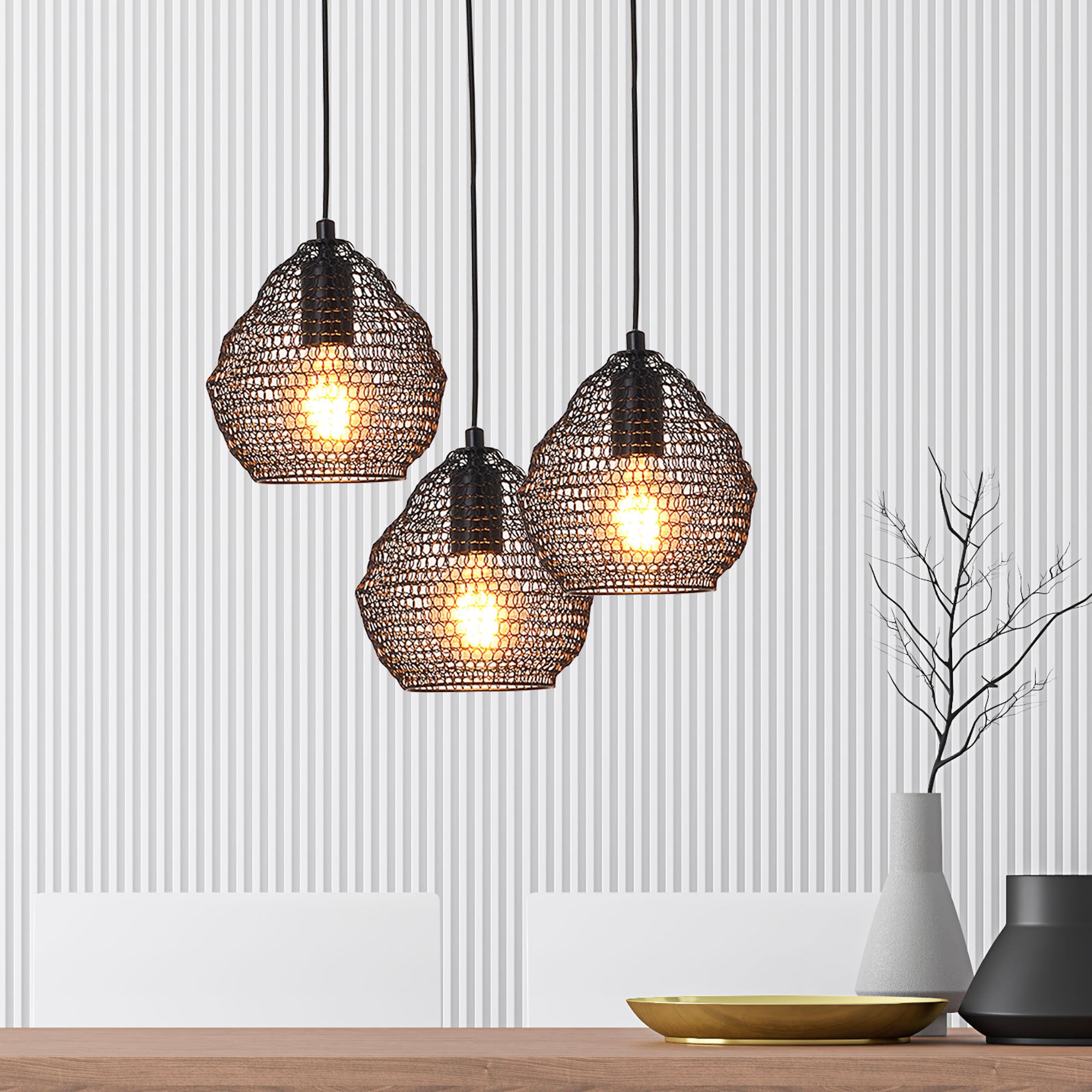 MUDAG.20 SMALL MESH PENDANT BLACK - OL64521BK
