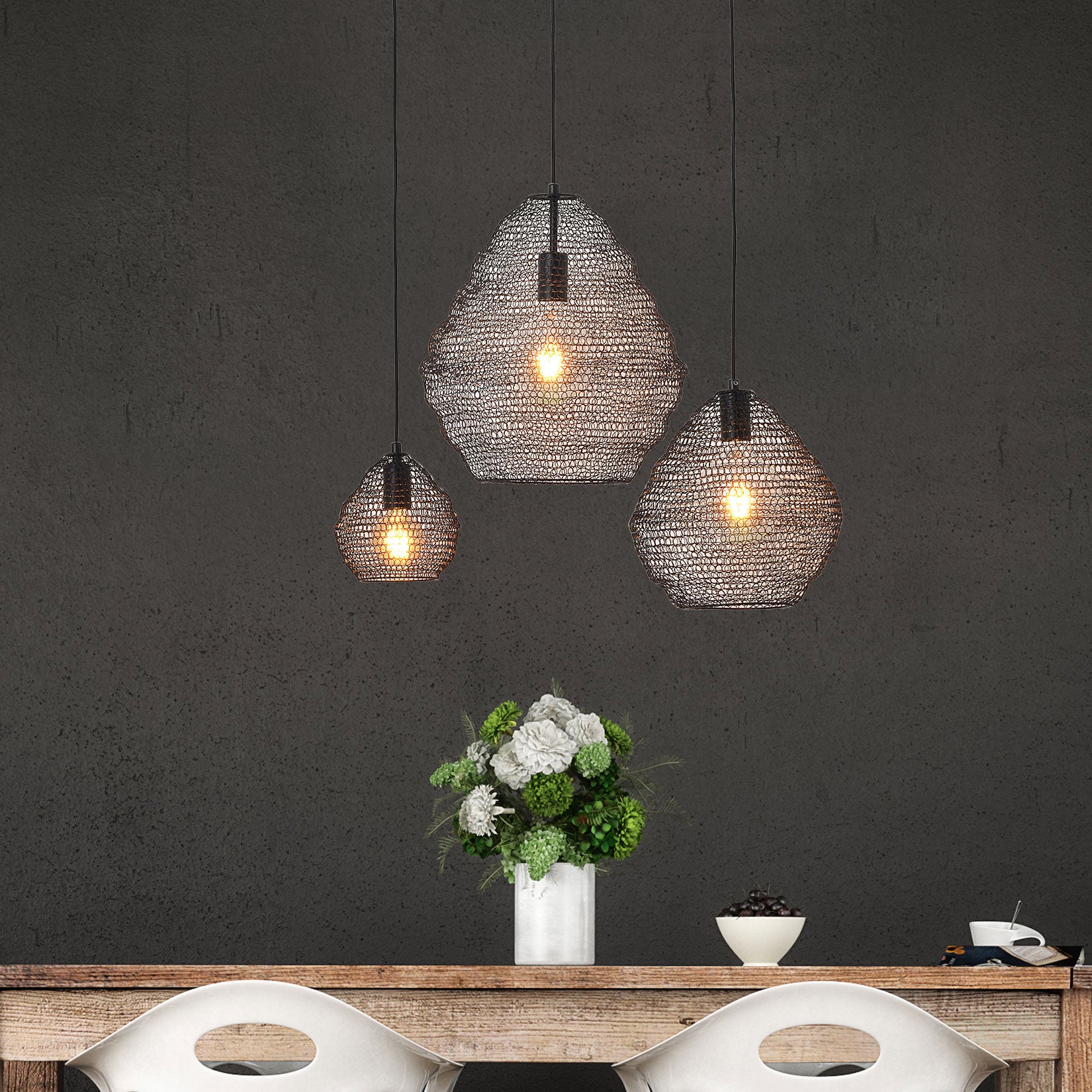 MUDAG.30 MEDIUM MESH PENDANT BLACK - OL64522BK