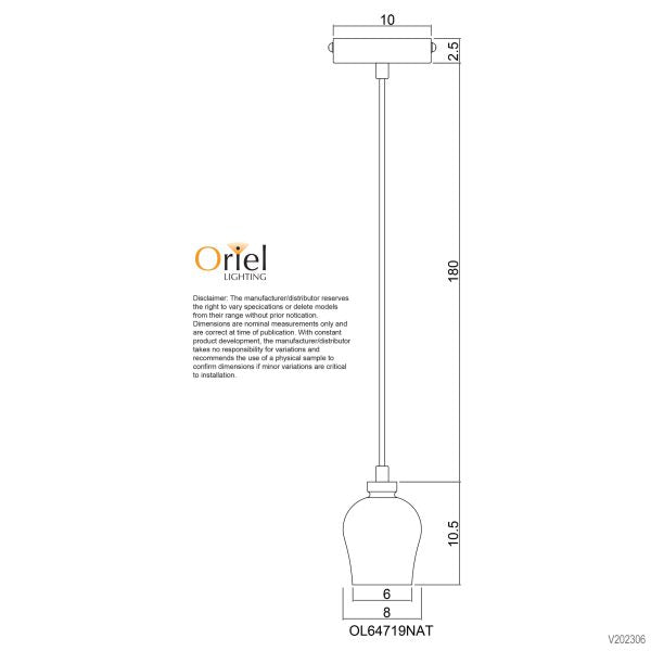 BUD SINGLE PENDANT SUSPENSION NATURAL TIMBER - OL64719NAT