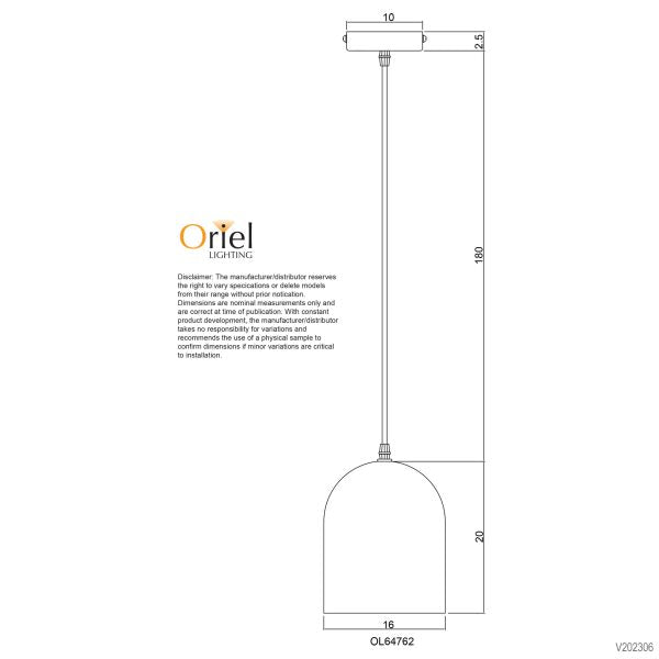 TERROS.160 TERRAZZO SINGLE PENDANT E27 - OL64762