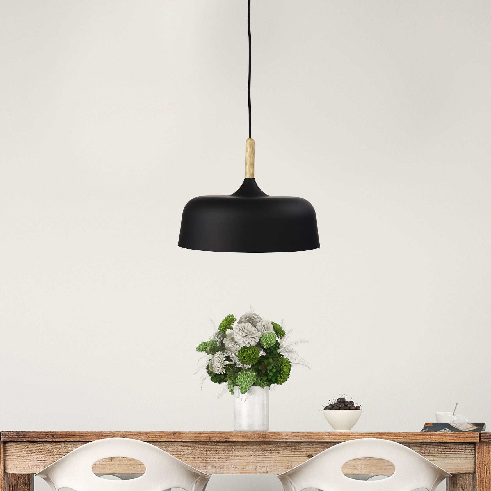 MALT.32 Black Urban Retro Industrial Style Pendant - OL64832BK