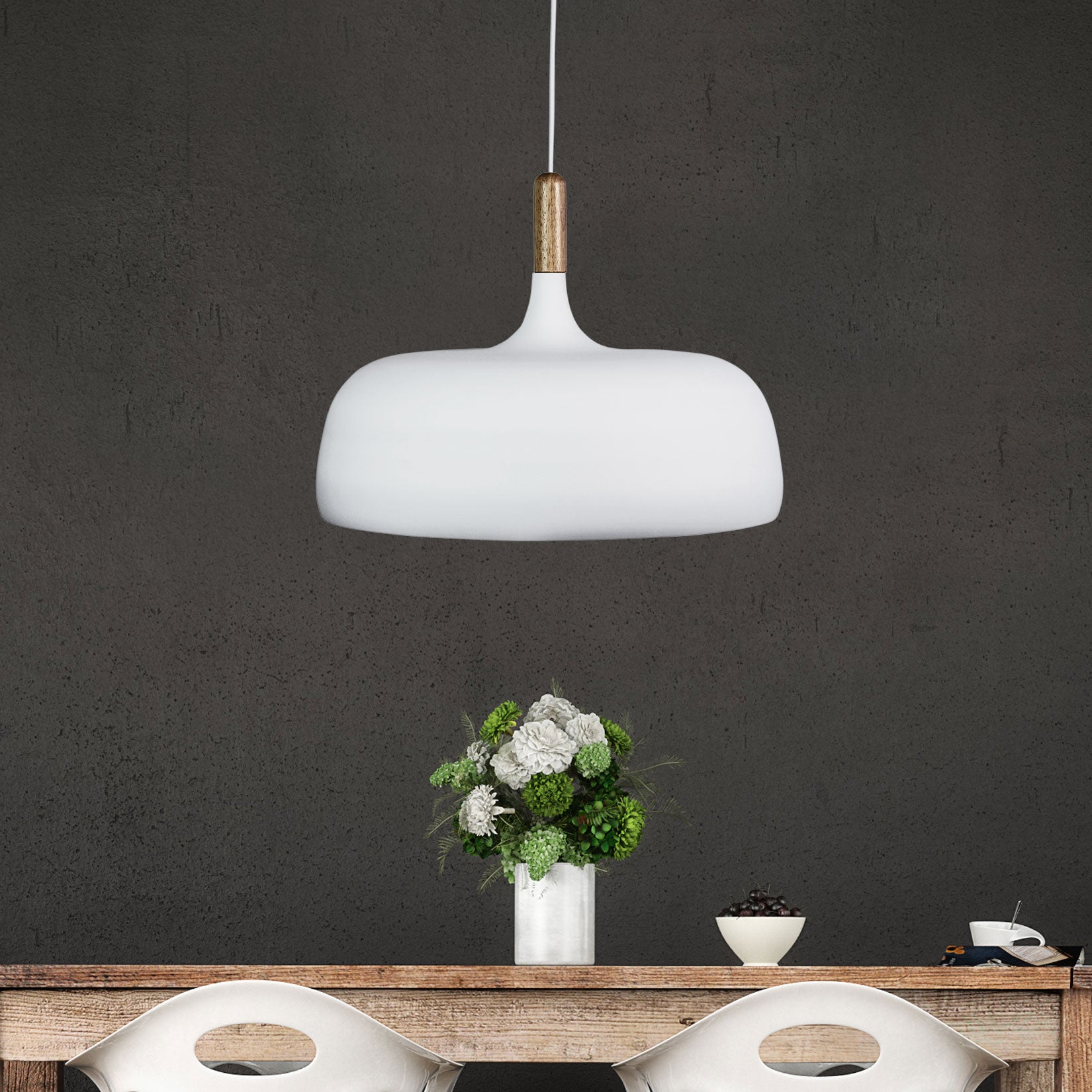 MALT.48 White Urban Retro Industrial Style Pendant - OL64848WH