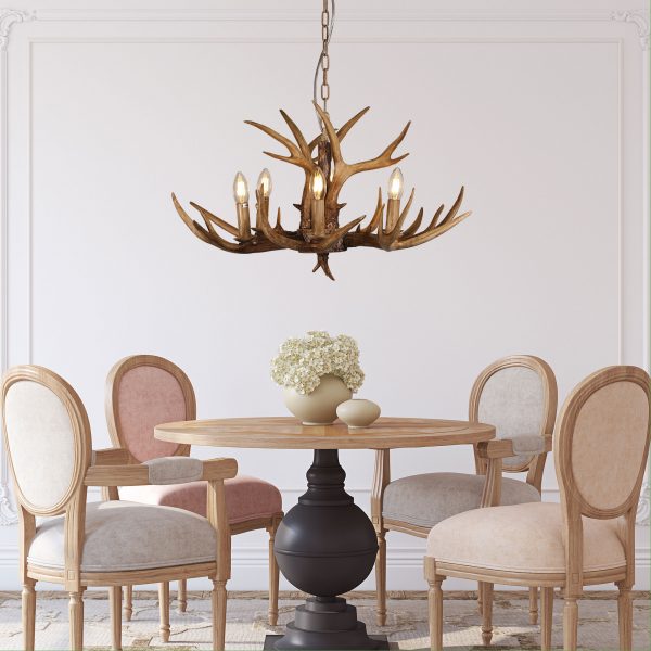 HYORT 6 LIGHT PENDANT KD NATURAL FINISH E14 OL65272/6