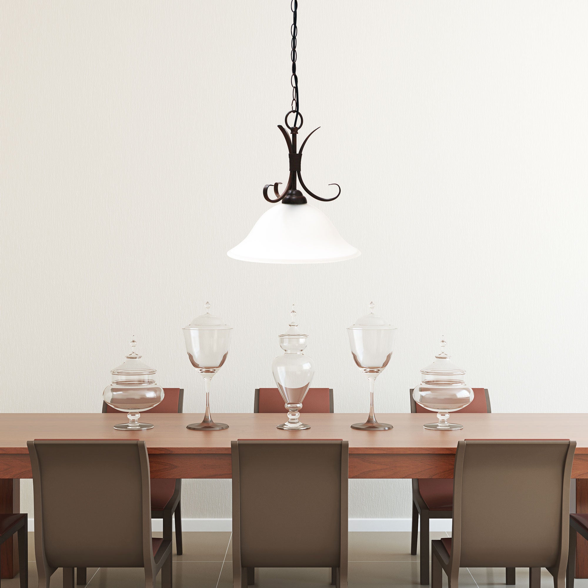 GASTON 1LT Bronze Traditional Frost pendant - OL65751BZ