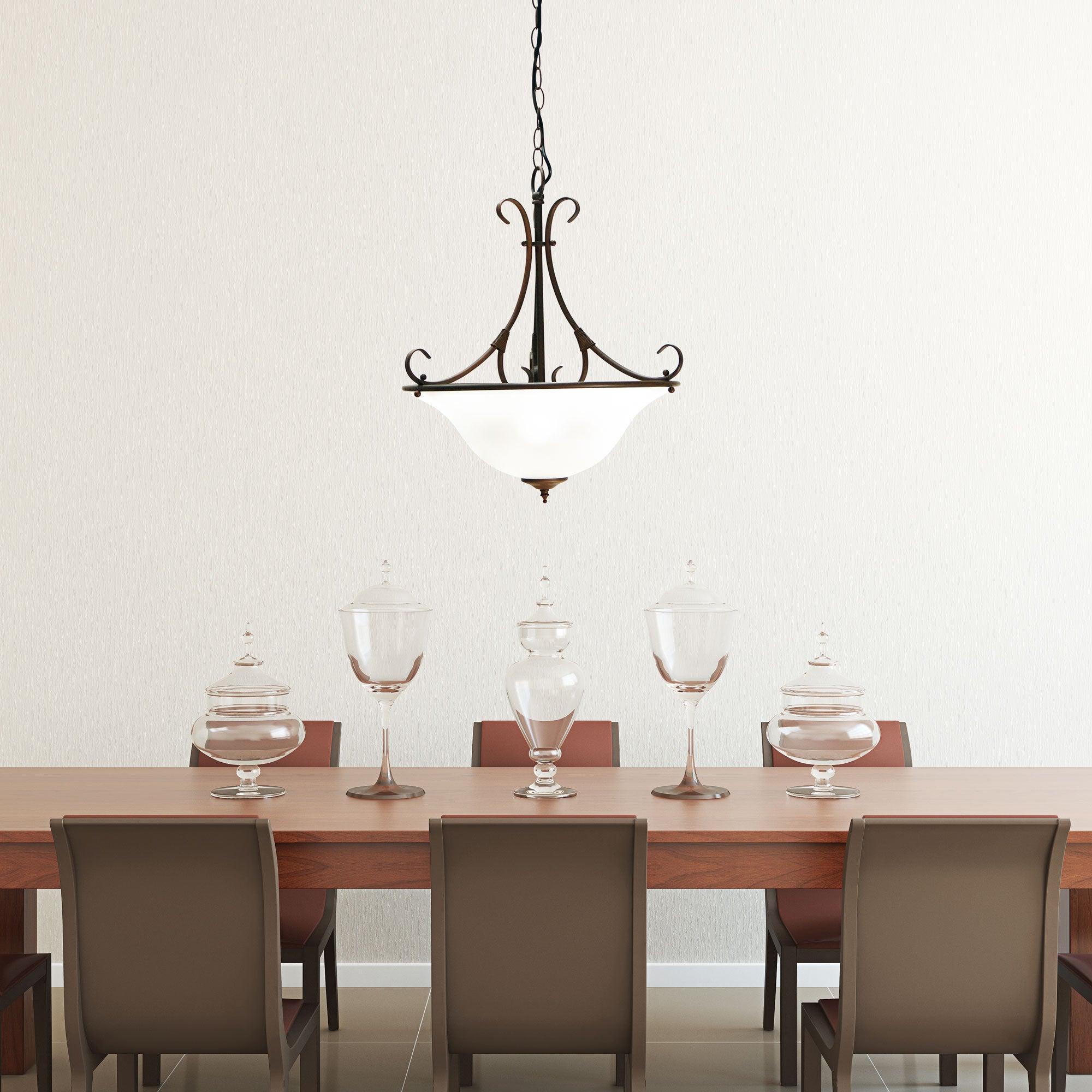 GASTON 3LT Bronze Traditional Frost pendant - OL65763BZ