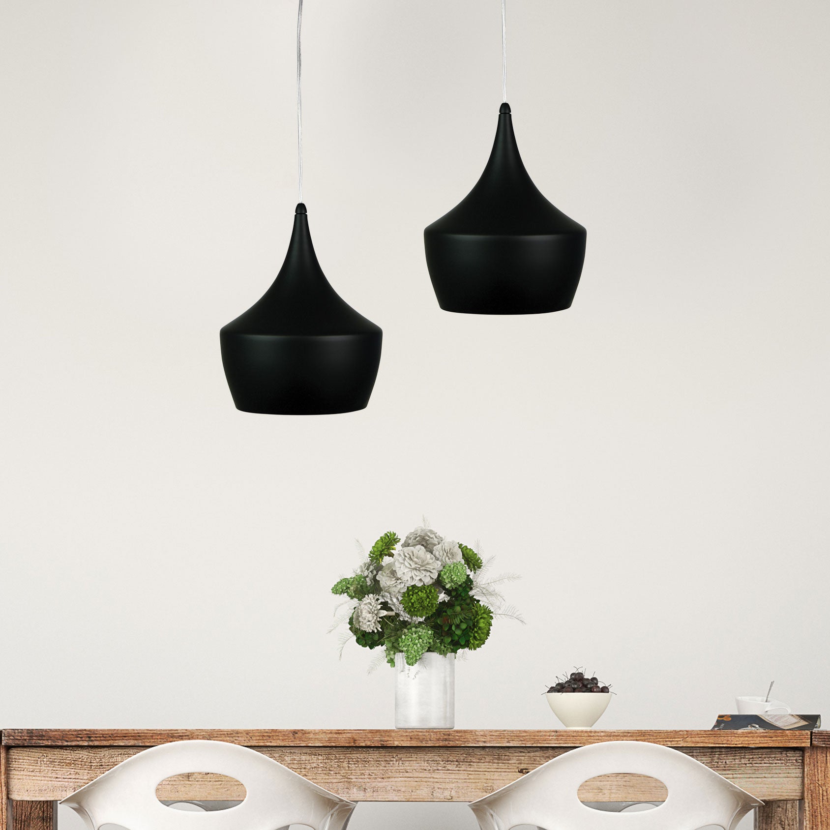 CHINO 3 METAL SHADE PENDANT MATT BLACK - OL67453BK