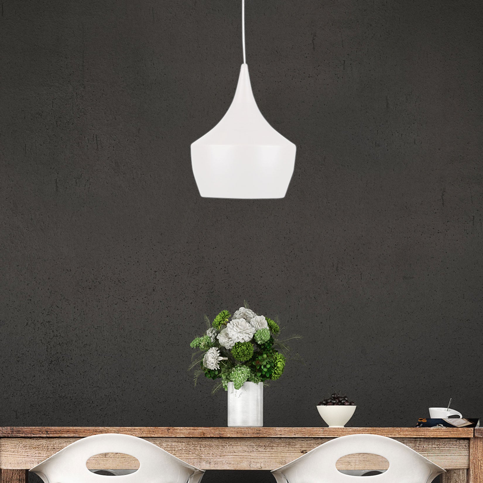 CHINO 3 METAL SHADE PENDANT MATT WHITE - OL67453WH