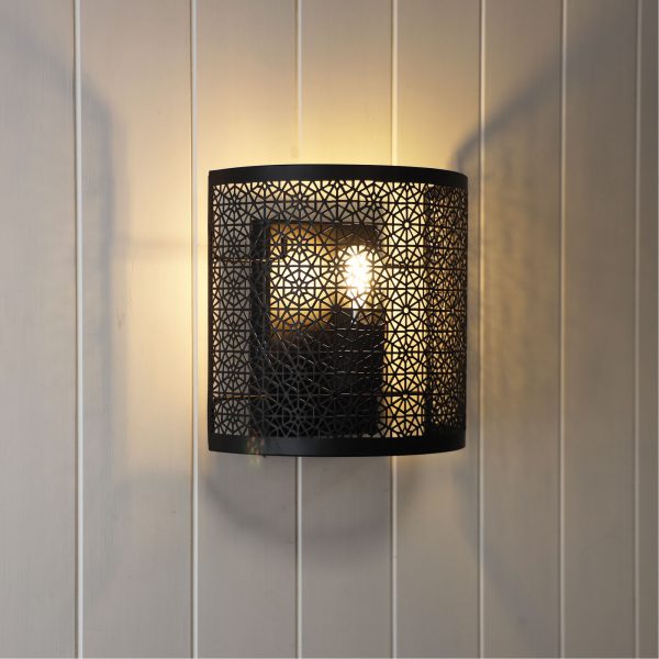 BASTIA WALL LIGHT BLACK LASER CUT OL68791BK
