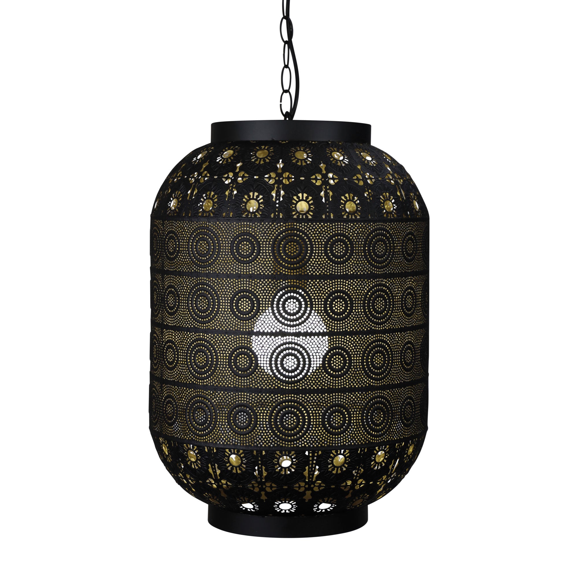 ALHAMBRA.35 Laser Cut Metal Pendant with Gold Inner - OL68832BK