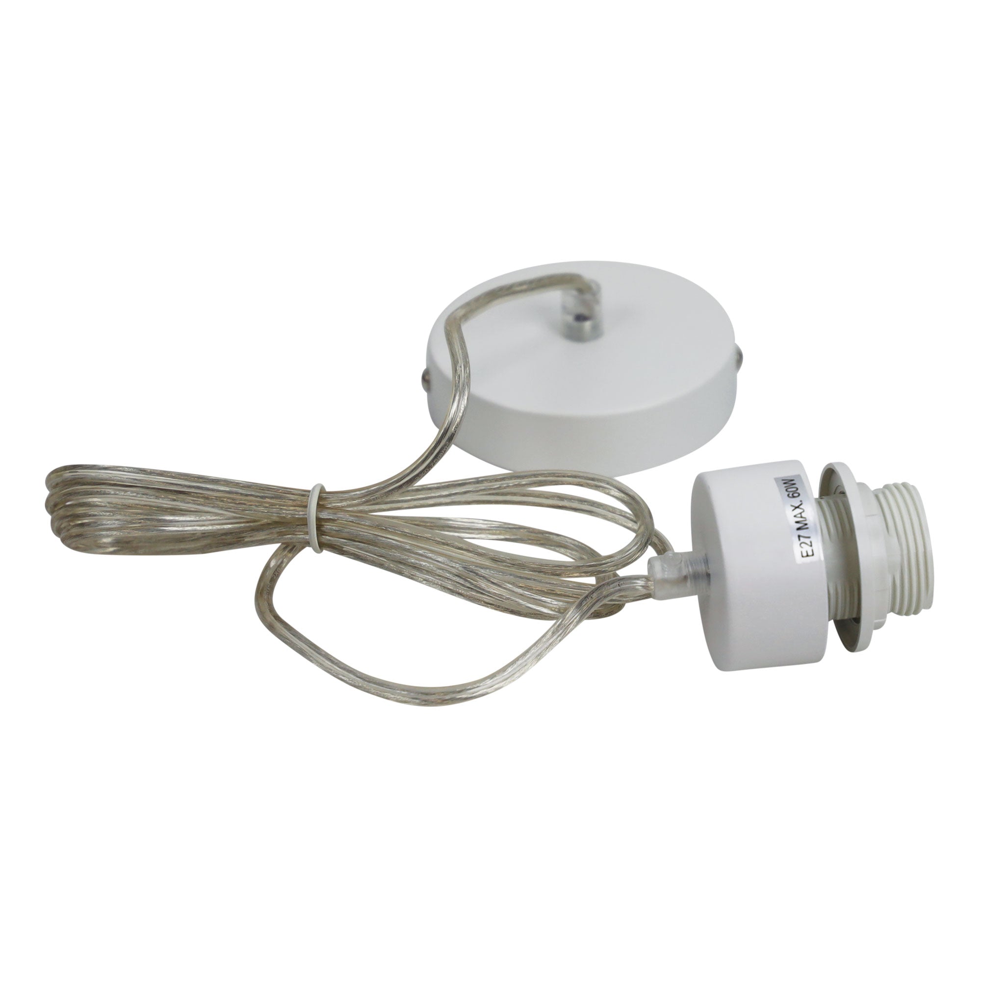 PARTI CORD SUSPENSION WHITE w/CLEAR FLEX E27 - OL69253WC