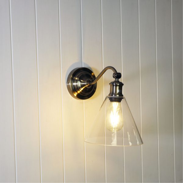 ABBY WALL LIGHT ANT BRASS / CLEAR OL69385AB